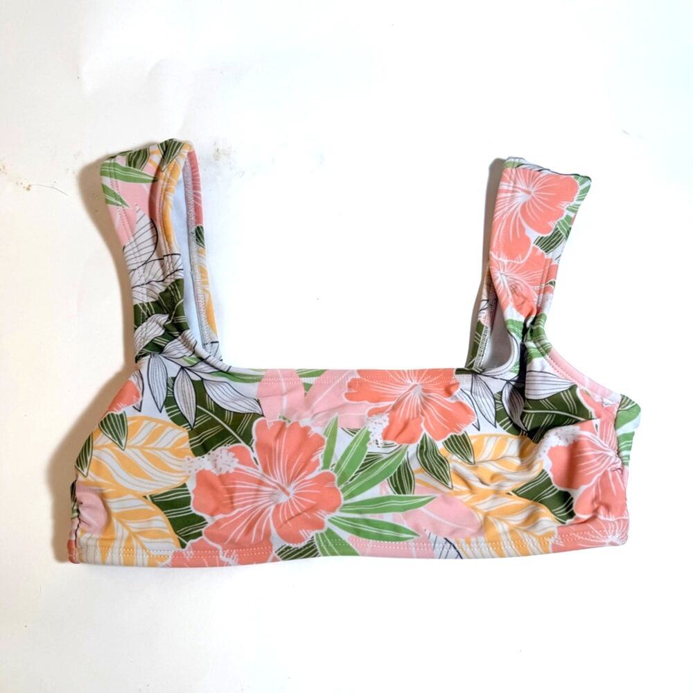 Floral Bikini Top with Wide Straps